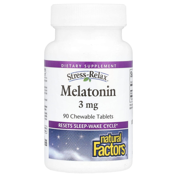 Мелатонин Natural Factors (Melatonin) 3 мг 90 жевательных таблеток