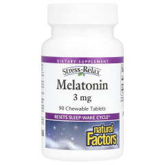Мелатонин Natural Factors (Melatonin) 3 мг 90 жевательных таблеток