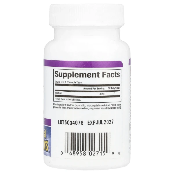 Мелатонин Natural Factors (Melatonin) 3 мг 90 жевательных таблеток
