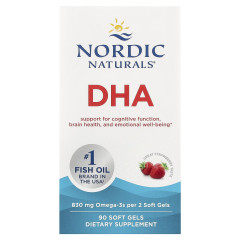 Риб'ячий жир ДГК Nordic Naturals (DHA) 830 мг 90 капсул зі смаком полуниці