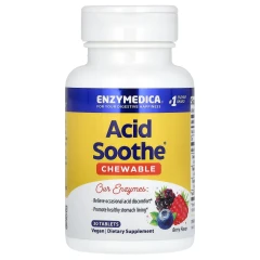 Травні ферменти від печії (Acid Soothe Chewable) 30 жувальних таблеток з ягідним смаком