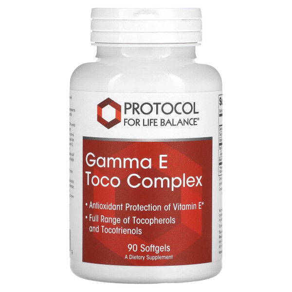 Вітамін Е Protocol for Life Balance (Gamma E Toco Complex) комплекс токоферолів 90 гелевих капсул