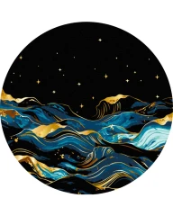 Картина по номерам круглая Ночной океан (Размер M) 30x30 Brushme