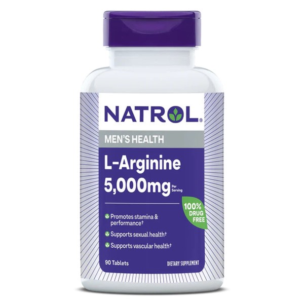 L-аргінін підтримка сексуального здоров'я чоловіків Natrol (L-Arginine) 5000 мг 90 таблеток (1000 мг у таблетці)