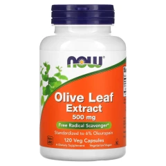 Екстракт листя оливи NOW Foods (Olive Leaf Extract) 500 мг 120 вегетаріанських капсул