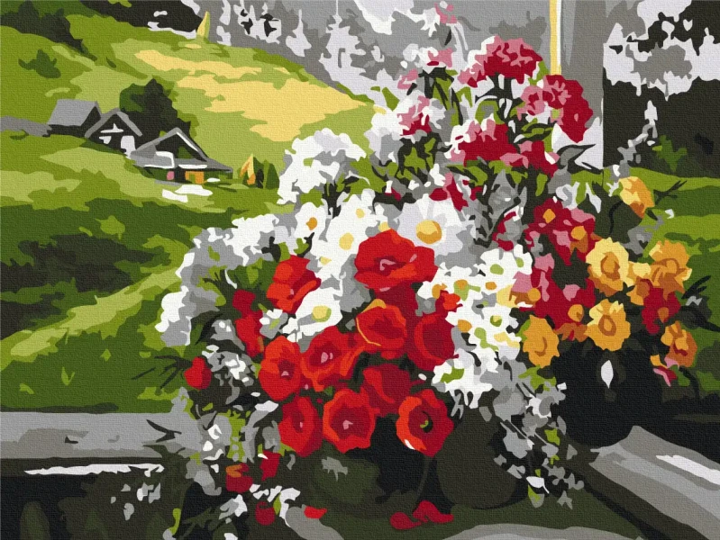 Картина за номерами Букети на вікні  Brushme 30x40