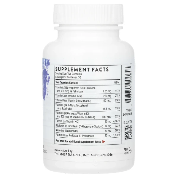Мультивітаміни та мультимінерали формула Thorne (Basic Nutrients 2Day) 60 капсул