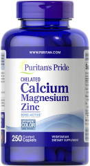 Кальцій магній цинк хелат Puritan's Pride (Chelated Calcium Magnesium Zinc) 250 таблеток
