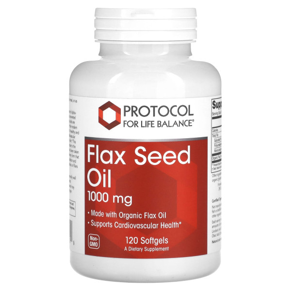 Масло семян льна Protocol for Life Balance (Flax Seed Oil) 1000 мг 120 гелевых капсул