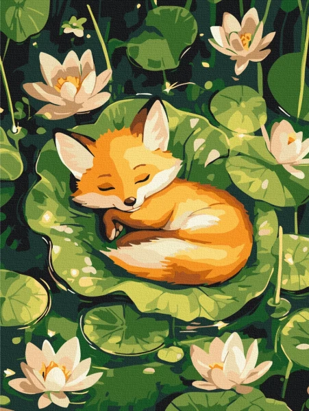 Картина за номерами Лисеня, що спить 30x40 Brushme