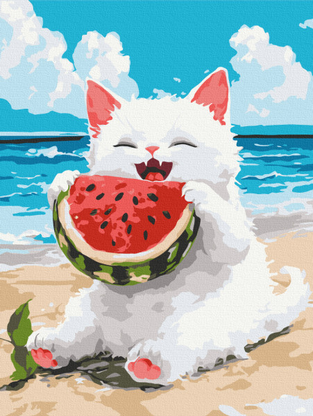 Картина за номерами Смачненький кавун 30x40 Brushme