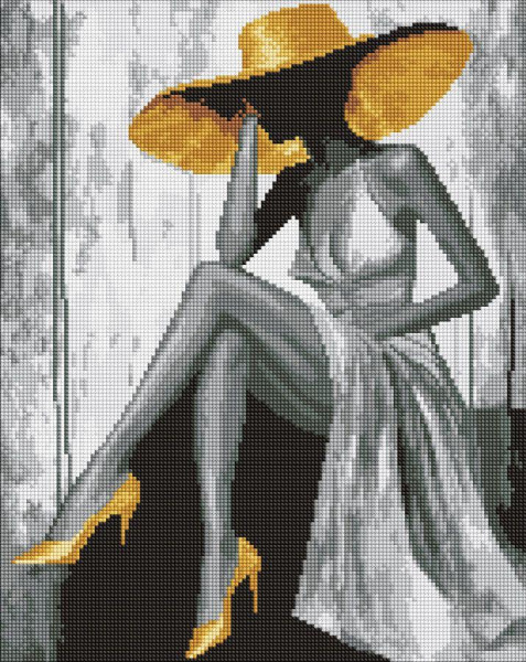 Алмазная мозаика/вышивка Девушка в шляпе 40x50 Ideyka