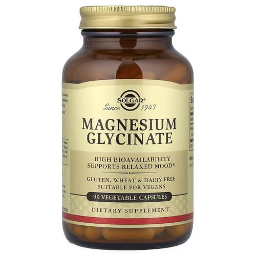 Глицинат магния Solgar (Magnesium Glycinate) 90 растительных капсул