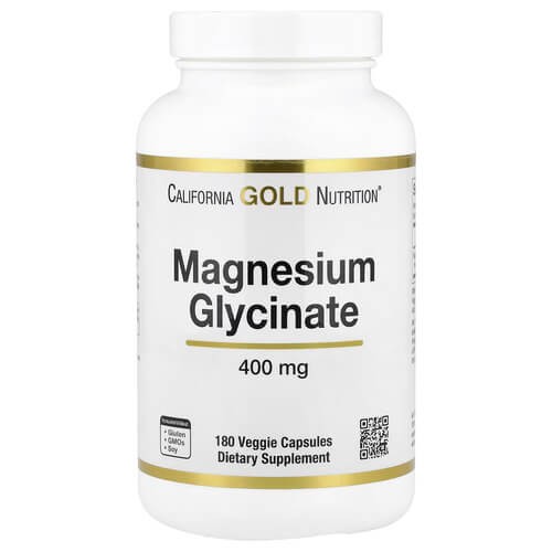 Глицинат магния California Gold Nutrition (Magnesium Glycinate) 180 растительных капсул