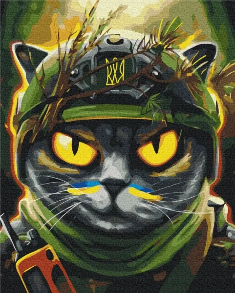 Картина за номерами Котик розвідник ©Маріанна Пащук  Brushme 40x50