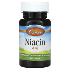 Ніацин Carlson (Niacin) 50 мг 100 таблеток