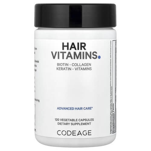 Вітаміни для волосся Codeage (Hair Vitamins) 120 рослинних капсул