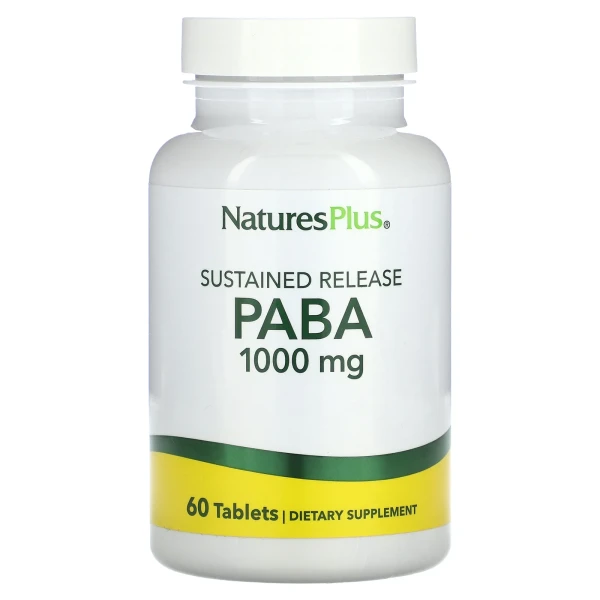 ПАБК тривалого вивільнення NaturesPlus (PABA) 1000 мг 60 таблеток