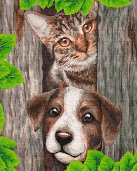Картина за номерами Допитливі друзі  Brushme 48x60