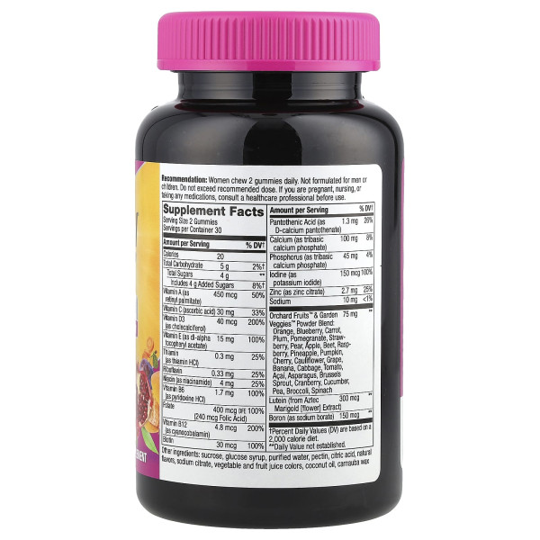 Жувальні мультивітаміни для жінок 50+ Nature's Way (Alive! Women's 50+ gummy) 60 жувальних цукерок зі смаком фруктів