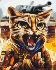 Картина по номерам Котик Леопард ©Марианна Пащук Brushme 40x50