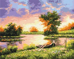 Картина за номерами Захід на озері  Brushme 48x60