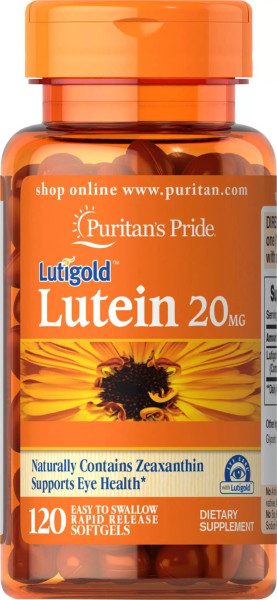 Лютеин с зеаксантином Puritan's Pride (Lutein) 20 мг 120 гелевых капсул