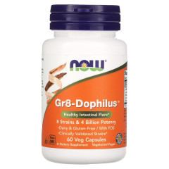 Пробіотики Now Foods (Gr8-Dophilus) 4 млрд КУО 60 капсул