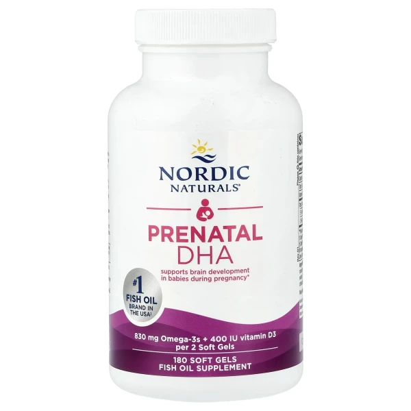 Риб'ячий жир для вагітних Nordic Naturals (Prenatal DHA) 180 капсул