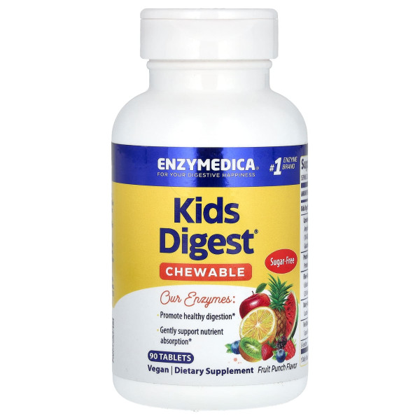 Пищеварительные ферменты для детей Enzymedica (Kids Digest) 90 жевательных таблеток с фруктовым вкусом