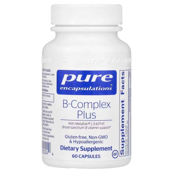 Витамины группы B Pure Encapsulations (B-Complex Plus) 60 капсул