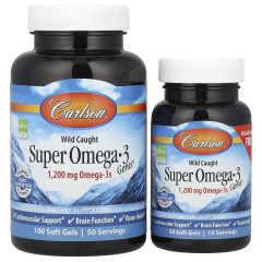 Омега-3 кислоти з риби Carlson (Super Omega-3 Gems®) 100 + 30 капсул