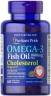 Омега-3 из рыбьего жира для поддержания холестерина Puritan's Pride (Omega-3 Fish Oil Plus Cholesterol Support) 60 жидких капсул