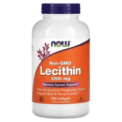 Лецитин без ГМО NOW Foods (Non-GMO Lecithin) 1200 мг 200 капсул