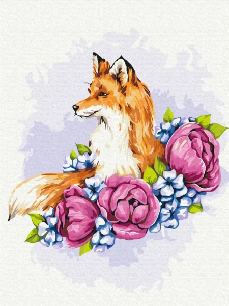 Картина за номерами Квіткова лисиця © Anna Kulyk  Brushme 30x40