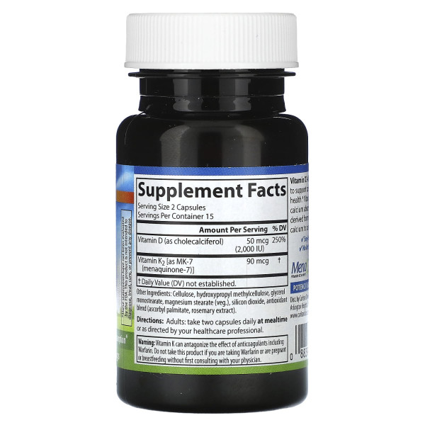 Вітамін D3 і K2 (Vitamin D3 + K2) 30 капсул