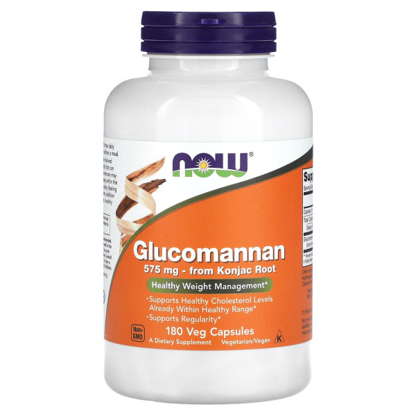 Глюкоманнан Now Foods (Glucomannan) 575 мг 180 капсул