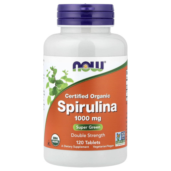 Спіруліна органічна Now Foods (Spirulina Organic) 1000 мг 120 таблеток
