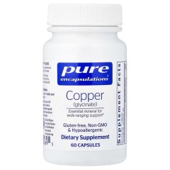 Мідь гліцинат Pure Encapsulations (Copper Glycinate) 2 мг 60 капсул (2 мг на капсулу)