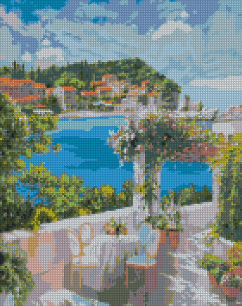Алмазная мозаика/вышивка Завтрак у моря 40x50 Ideyka