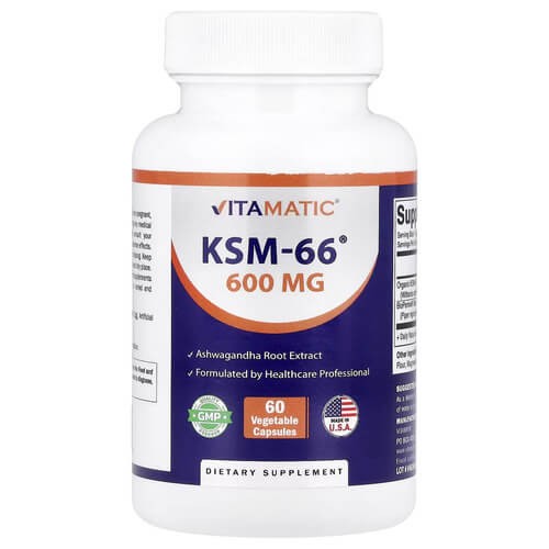 Ашвагандха KSM-66 Vitamatic (Ashwagandha KSM-66) 60 рослинних капсул