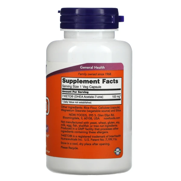 7 кето Now Foods (7-KETO DHEA) 100 мг 120 капсул