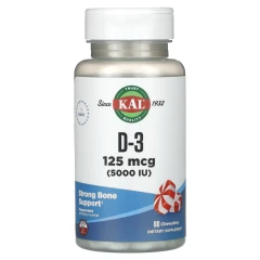 Вітамін Д3 (Vitamin D3) 5000 МО 60 жувальних таблеток зі смаком м'яти