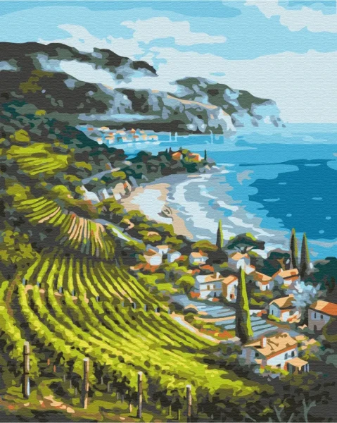 Картина за номерами Приморське поселення  Brushme 40x50