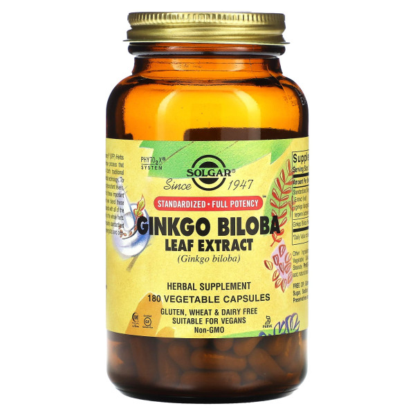 Листя Гінкго Білоба Solgar (Ginkgo Biloba) 135 мг 180 капсул