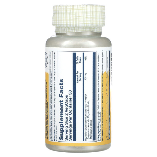 Магній Solaray (Magnesium Asporotate) 400 мг 60 капсул