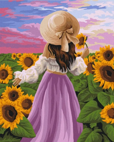 Картина за номерами Леді в соняшниках  Brushme 48x60