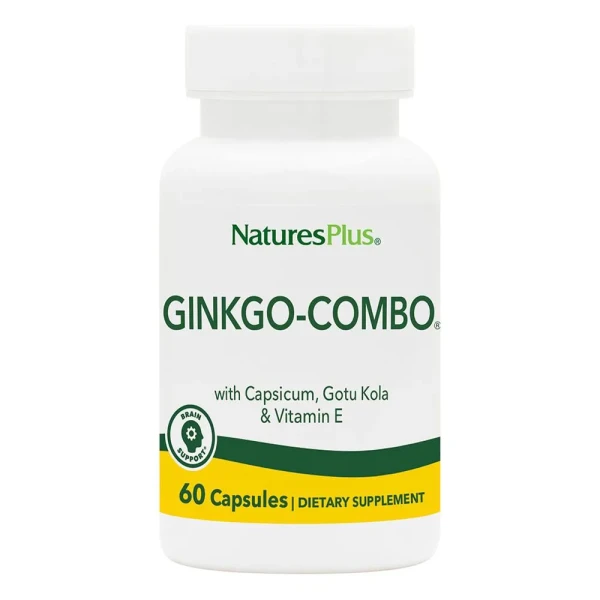 Гинкго билоба Nature's Plus комбо комплекс (Ginkgo Combo) 60 вегетарианских капсул