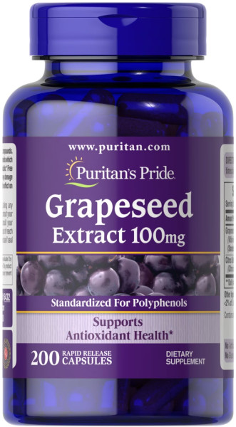 Екстракт виноградних кісточок Puritan's Pride (Grapeseed Extract) 100 мг 200 капсул