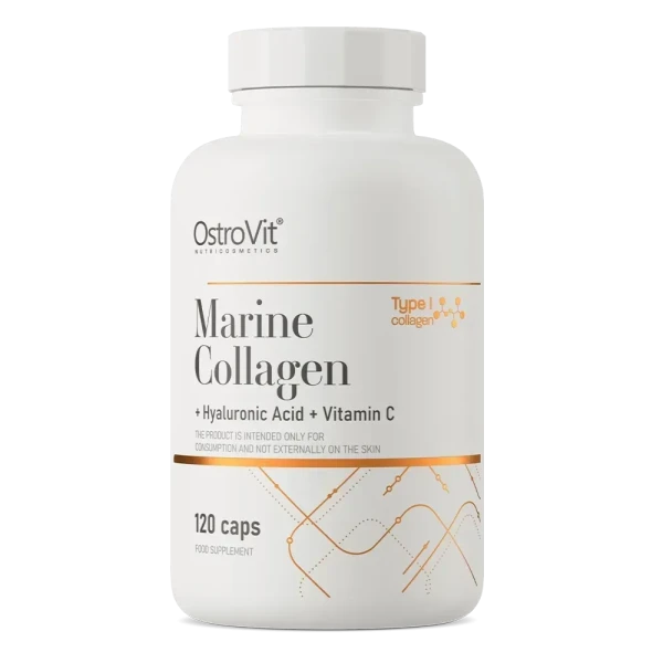 Морський колаген Ostrovit з гіалуроновою кислотою та вітаміном C Marine Collagen with Hyaluronic Acid and Vitamin C 120 капсул